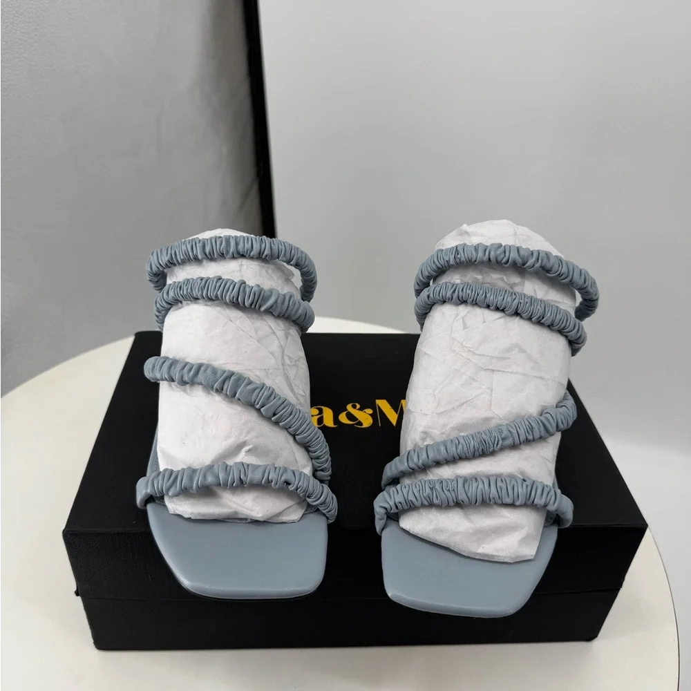 Mara & Mine Theresa Heeled Sandals – Blue | Size 7  New with Box 60155-9 Luxury - Picture 4 of 12